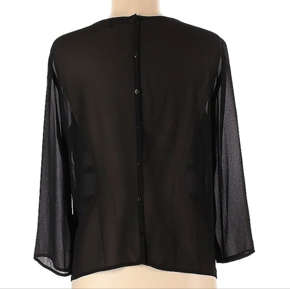 Ro & De Sheer Black Sequin Relaxed Blouse - Medium - Picture 5 of 8